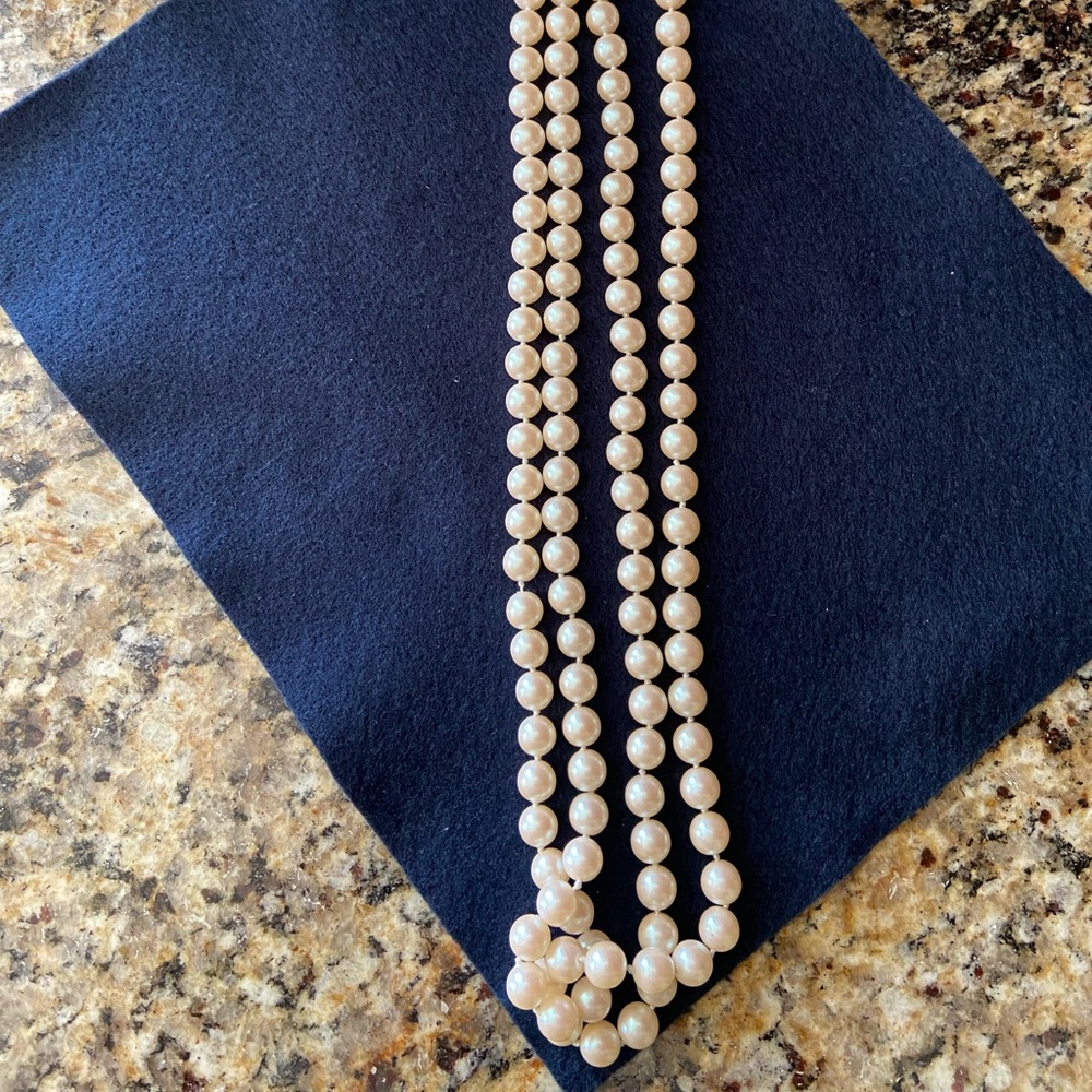 Long Faux Pearl Necklace